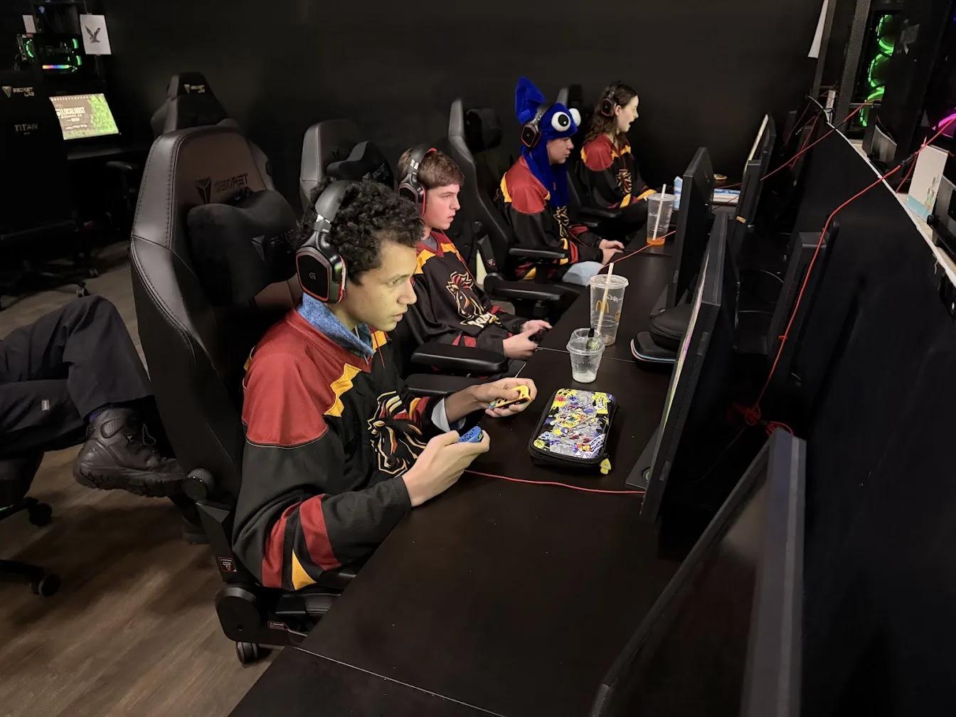 Ponderosa console players focused during competition